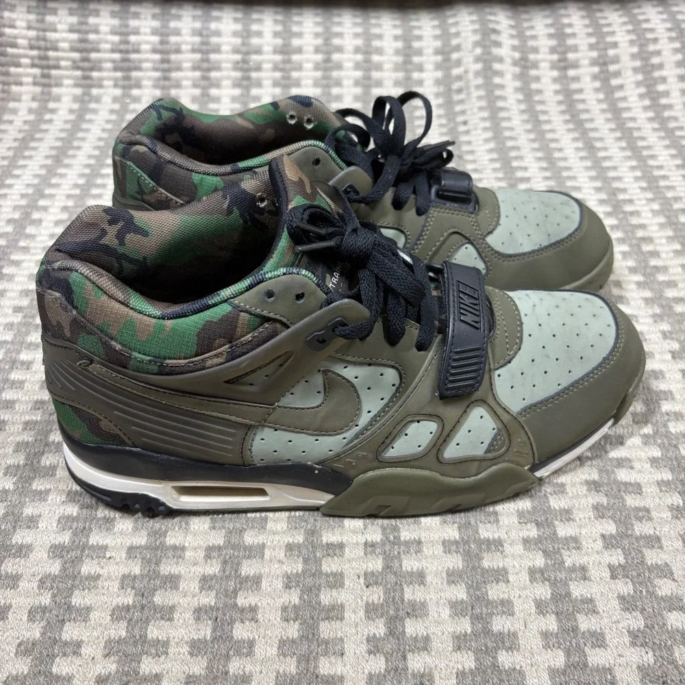 Nike Air Trainer 3 Premium Pale Olive Camo Mens Shoes 705426-300 Size 10.5